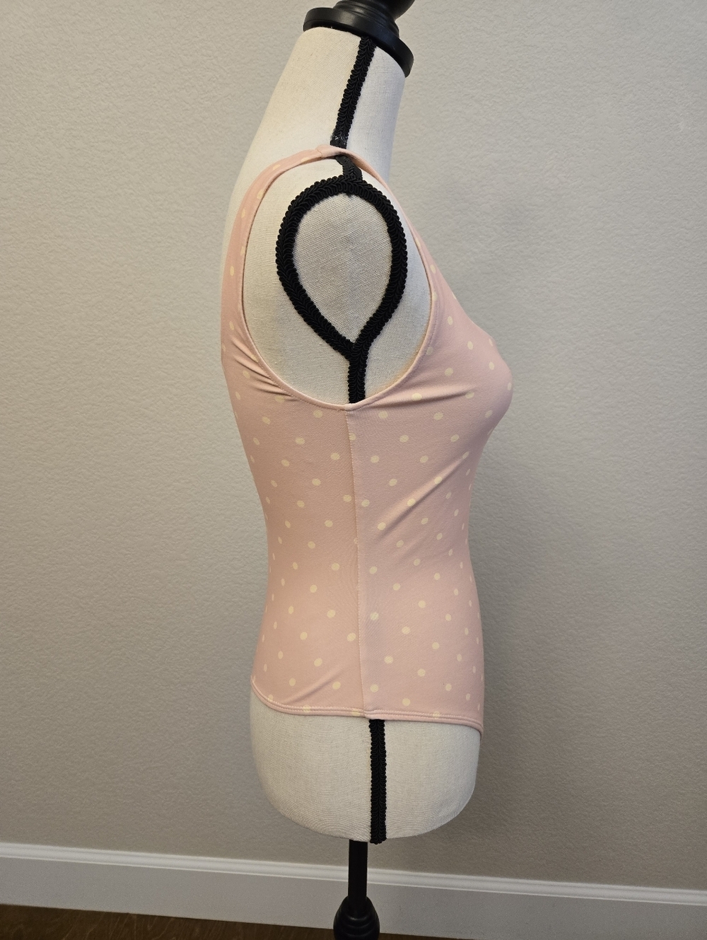 Intimately Free People Women's Body Suit Sz S Pink With Polka Dots Snap Crouch - Picture 9 of 11